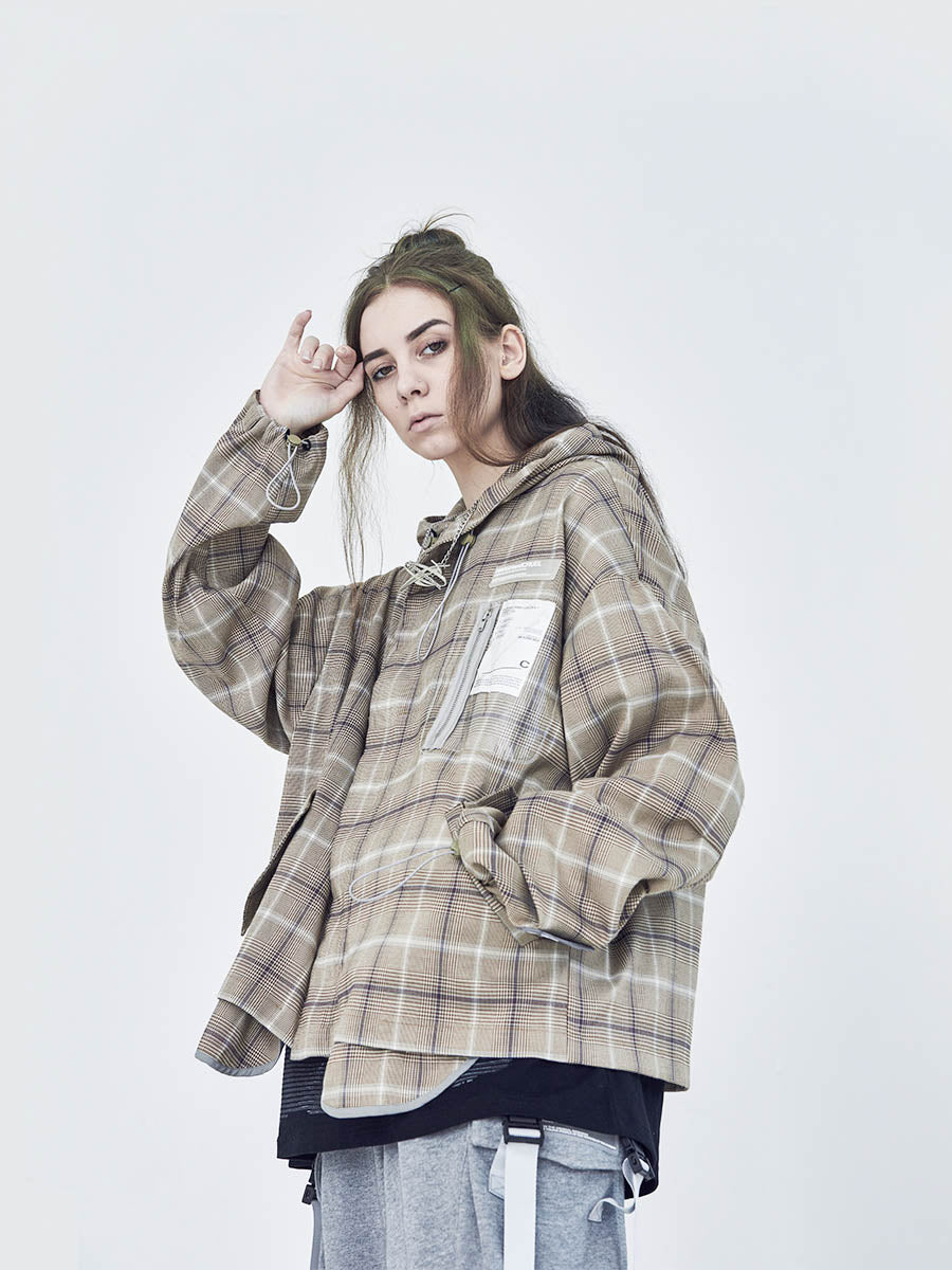 PVC Pocket Plaid Jacket