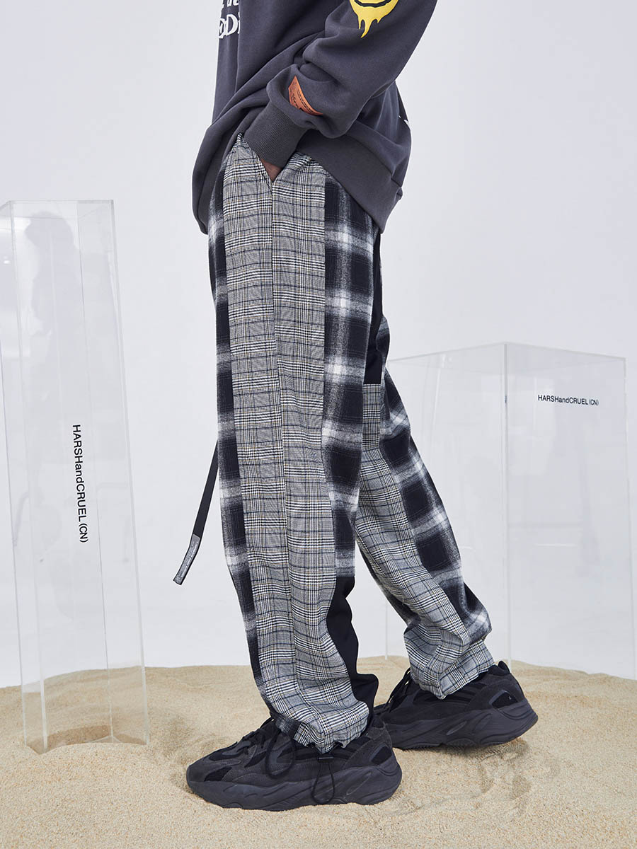 Plaid Colorblock Pants