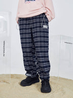 Retro Navy Checkered Trousers
