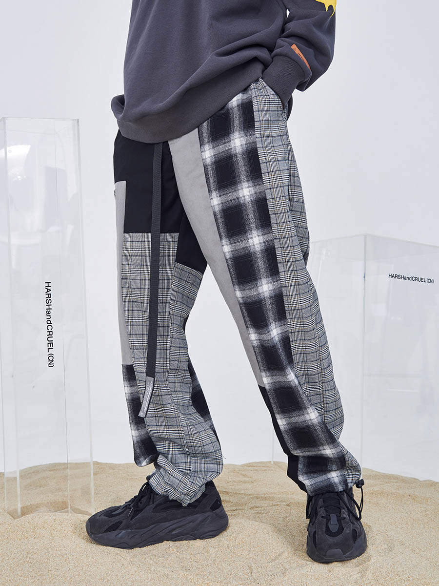 Plaid Colorblock Pants