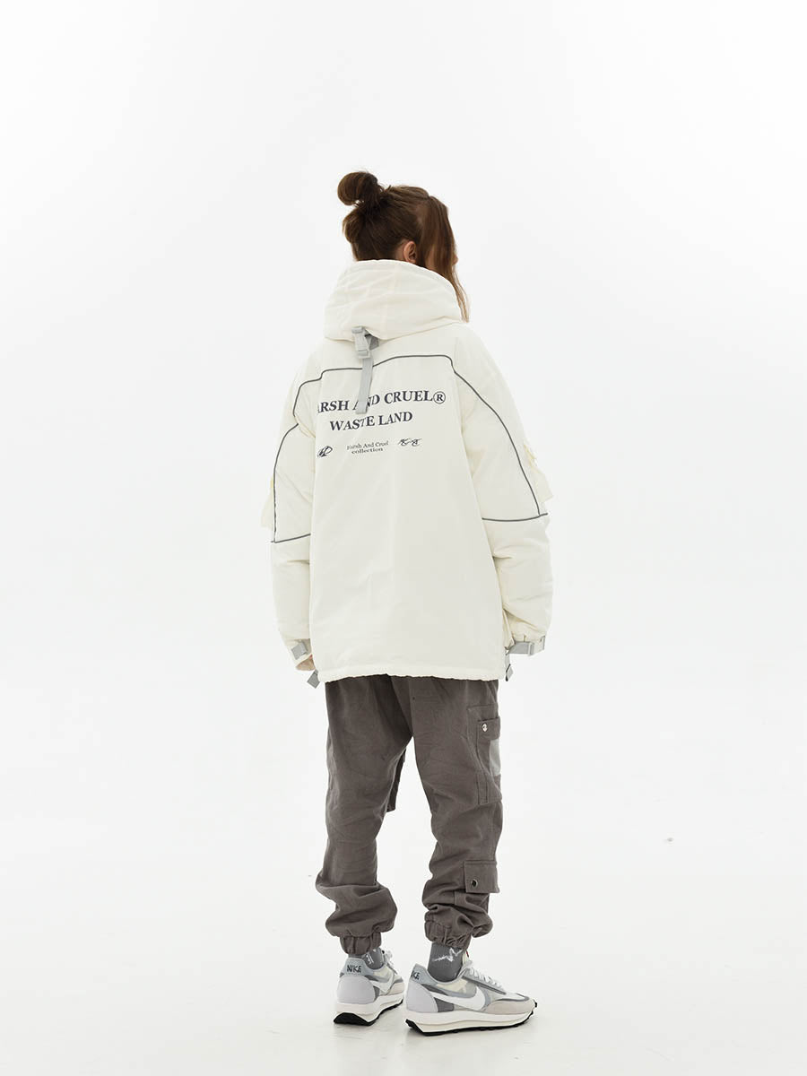 Reflective Strip Hooded Down Jacket