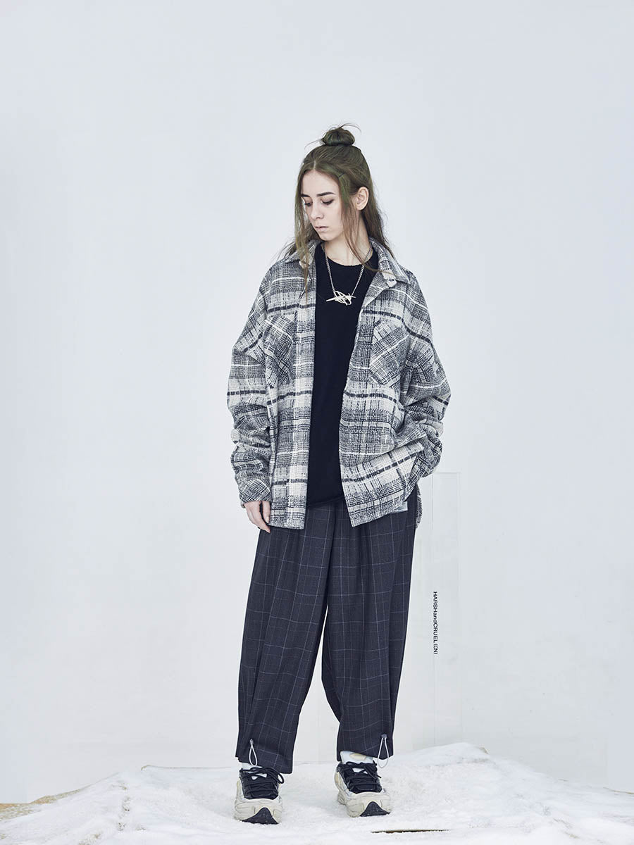Plaid Wool Shirt Jacket