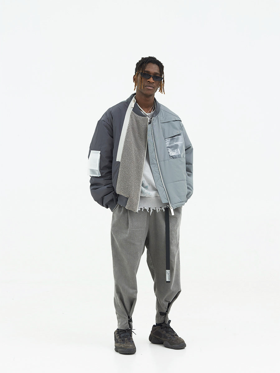 Multi Fabric Deconstruction Down Jacket