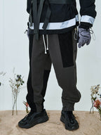 Buttons Colorblock Pants