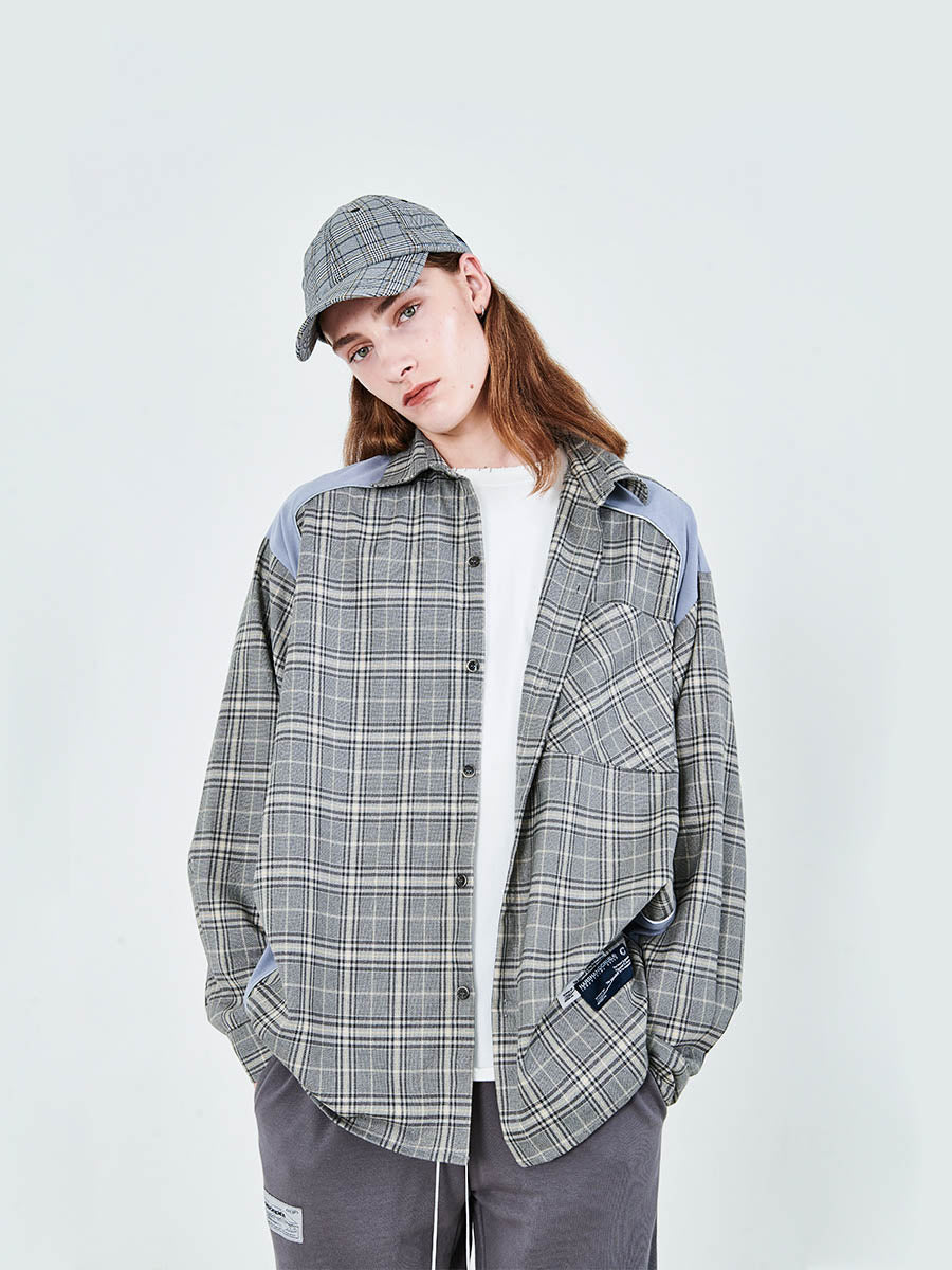 Plaid Reflective Long Sleeve Shirt