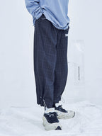 Dark Adjustable Plaid Pants