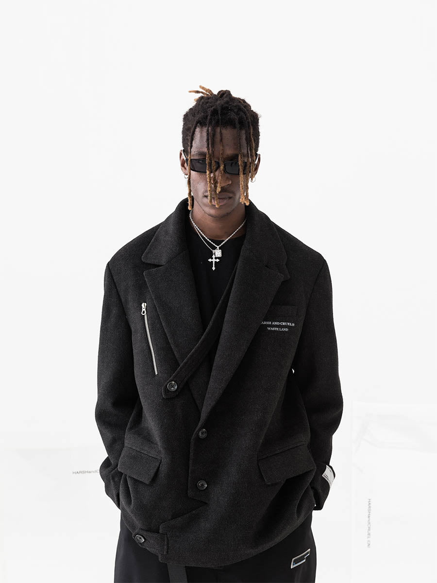 Heavy Wool Logo Blazer