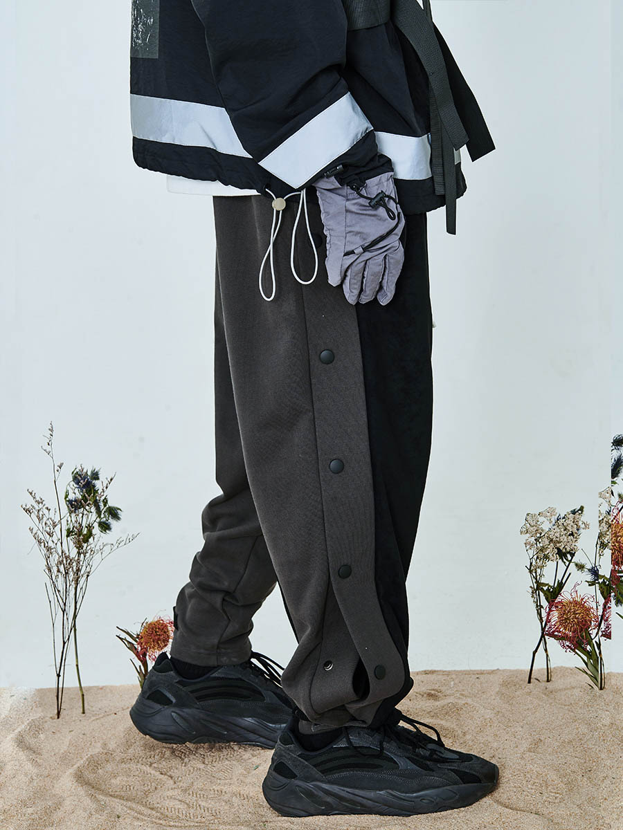 Buttons Colorblock Pants