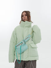 Load image into Gallery viewer, Detachable Leather Bag Logo Down Jacket
