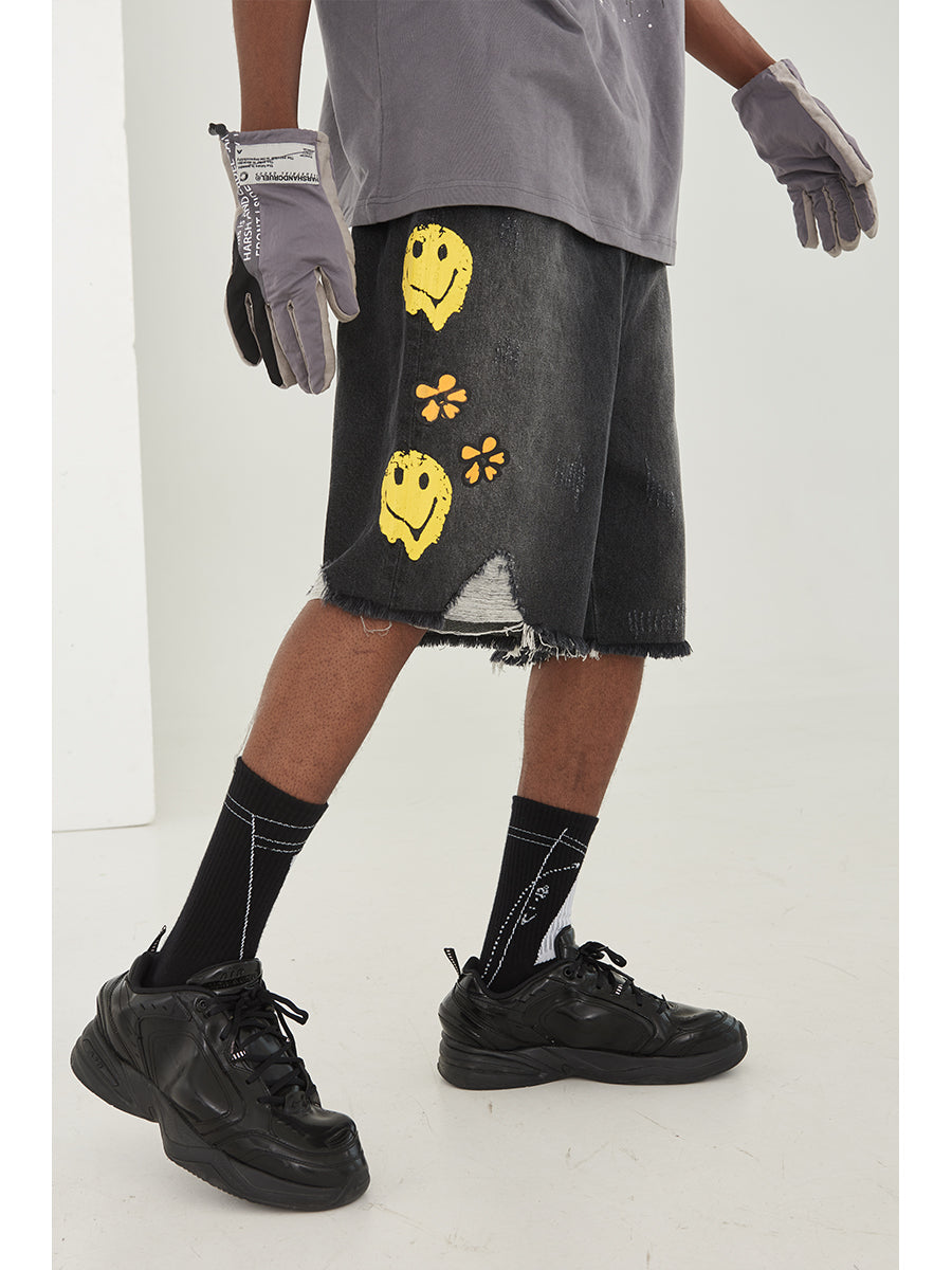 Smiley Denim Shorts
