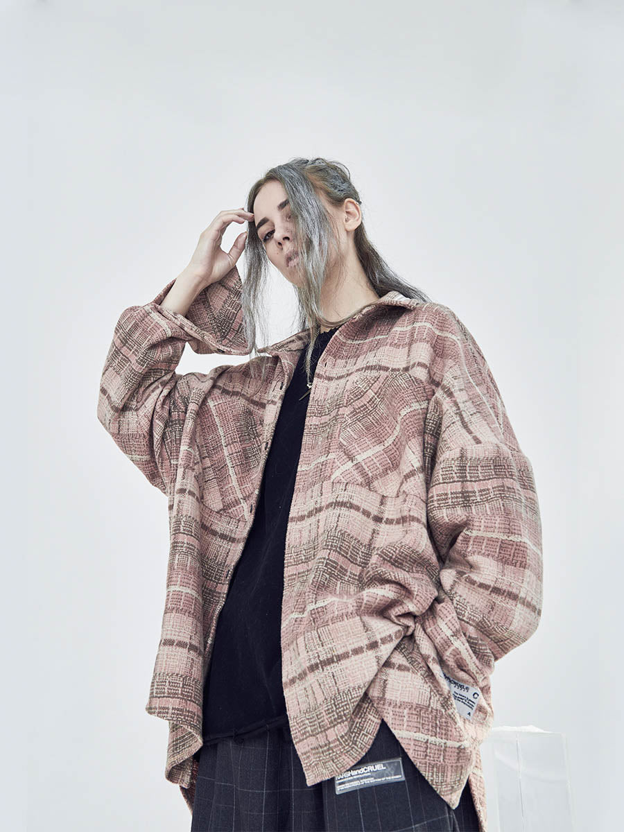 Plaid Wool Shirt Jacket