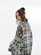 Plaid Flowers Turtleneck