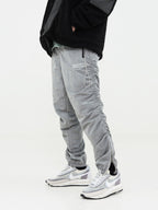 Metal Nylon Logo Zipper Pants