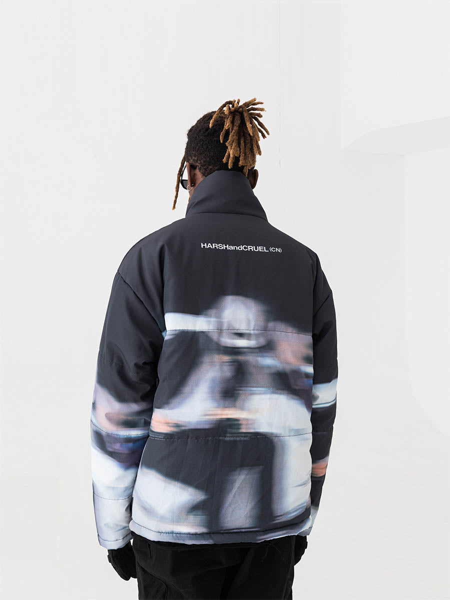 Emergency Alert Printed Down Jacket