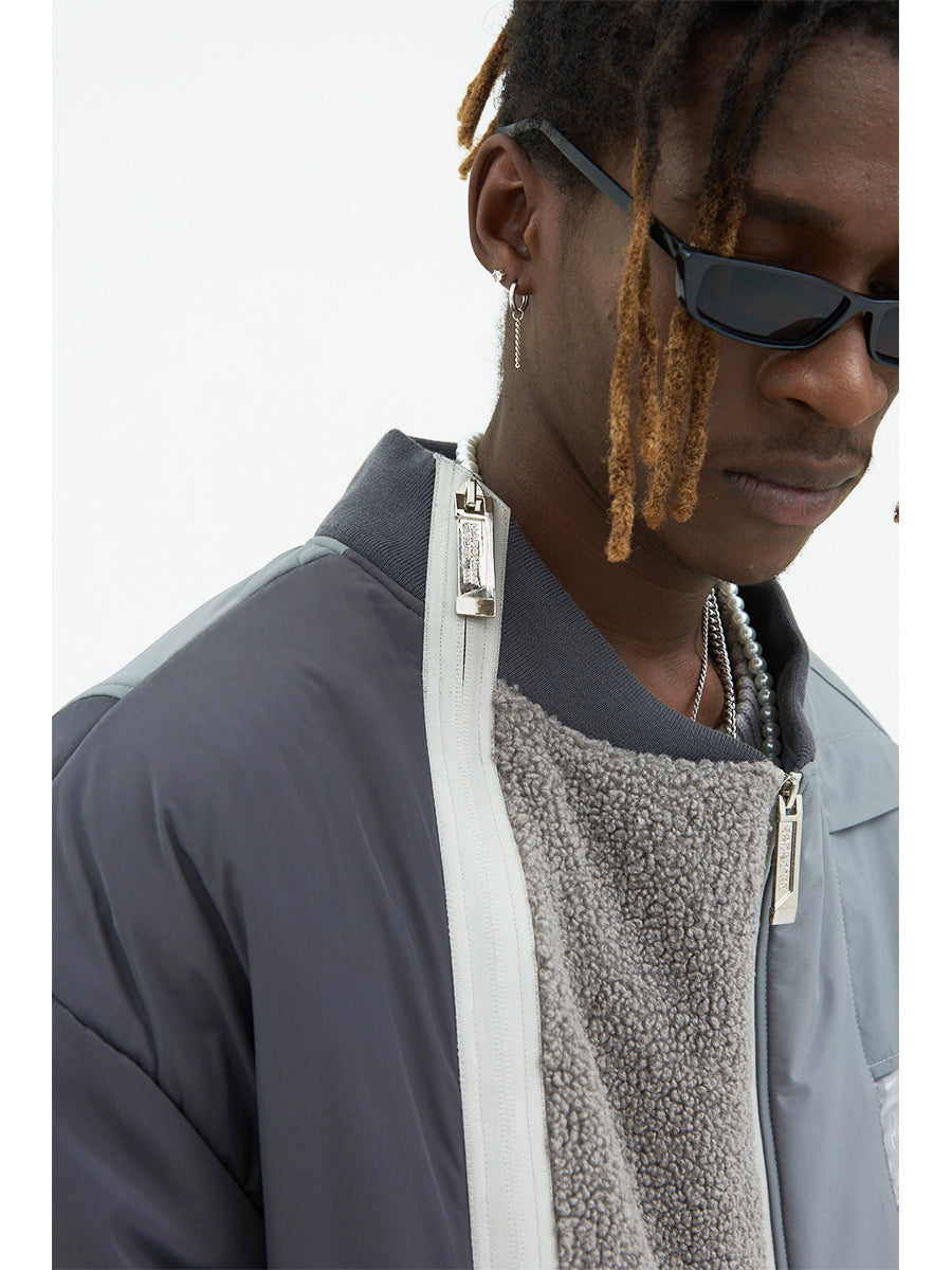 Multi Fabric Deconstruction Down Jacket