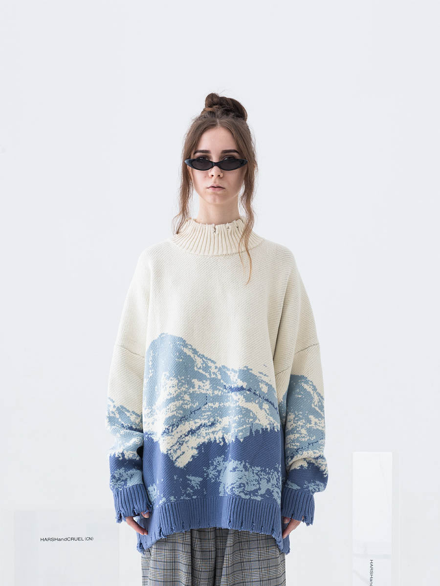 Snow Mountain Ripped Turtleneck