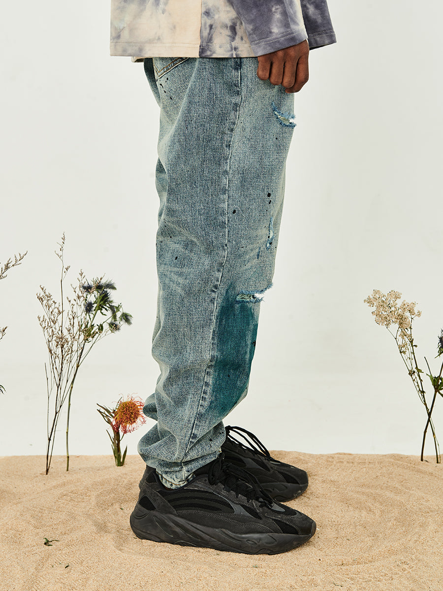 Ink Distressed Denim