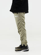 Metal Nylon Logo Zipper Pants