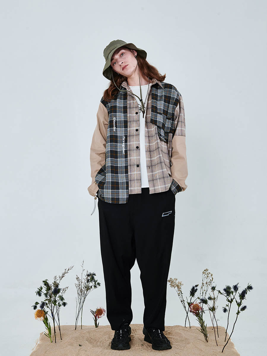Plaid Stitching Shirt Jacket