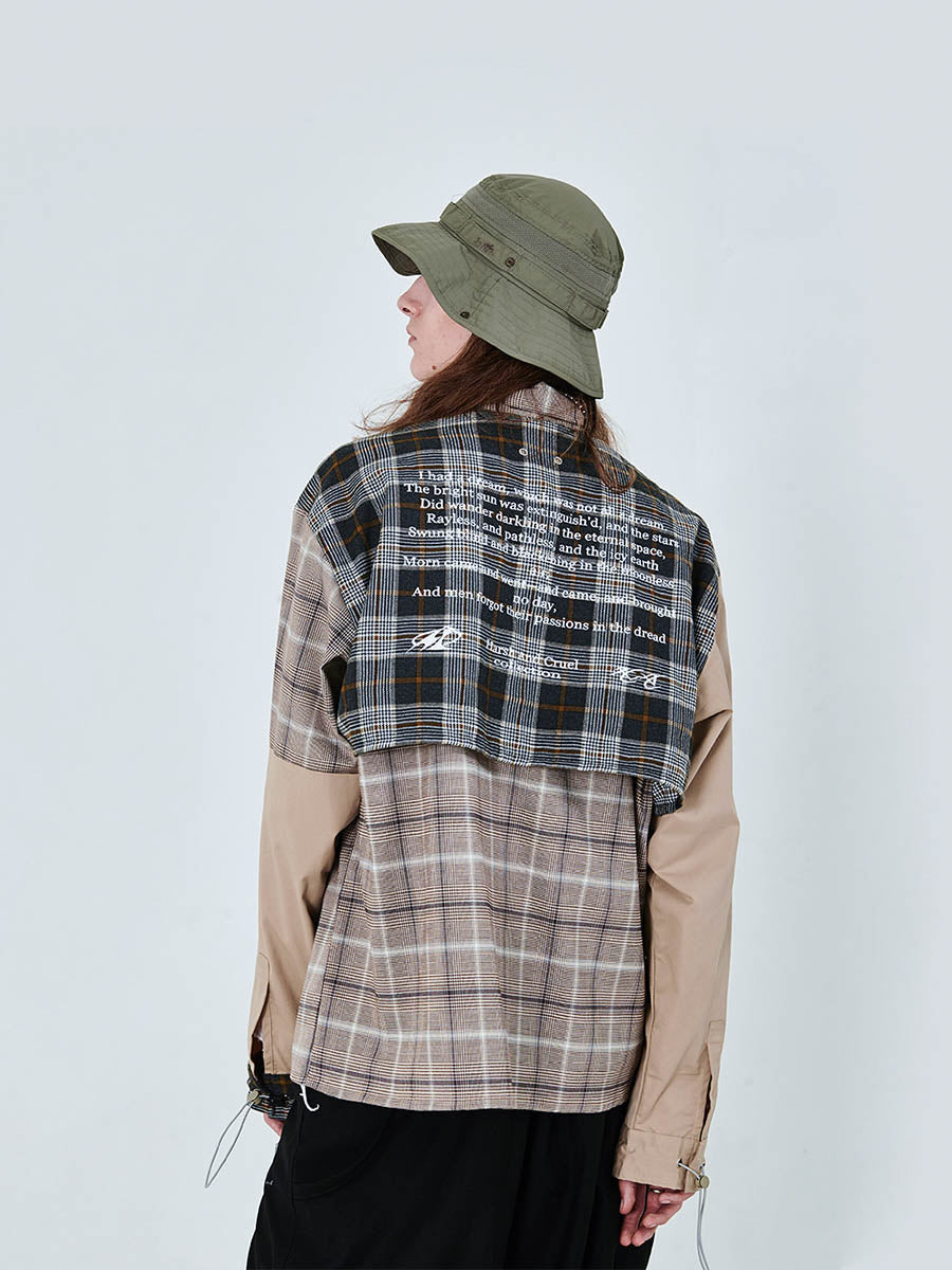 Plaid Stitching Shirt Jacket