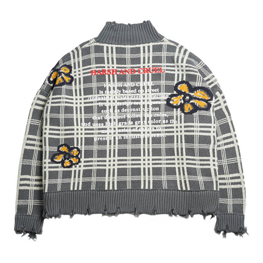 Plaid Flowers Turtleneck