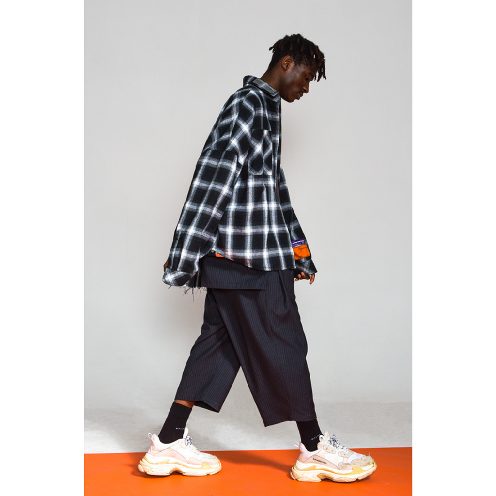 Plaid Logo Pants