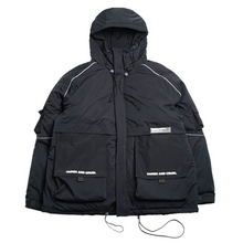 Load image into Gallery viewer, Reflective Strip Hooded Down Jacket
