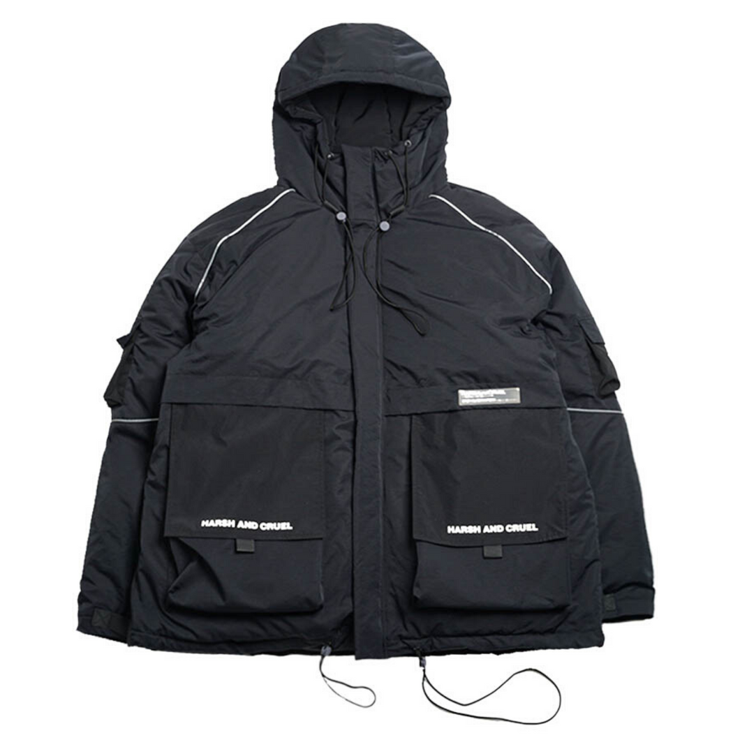 Reflective Strip Hooded Down Jacket