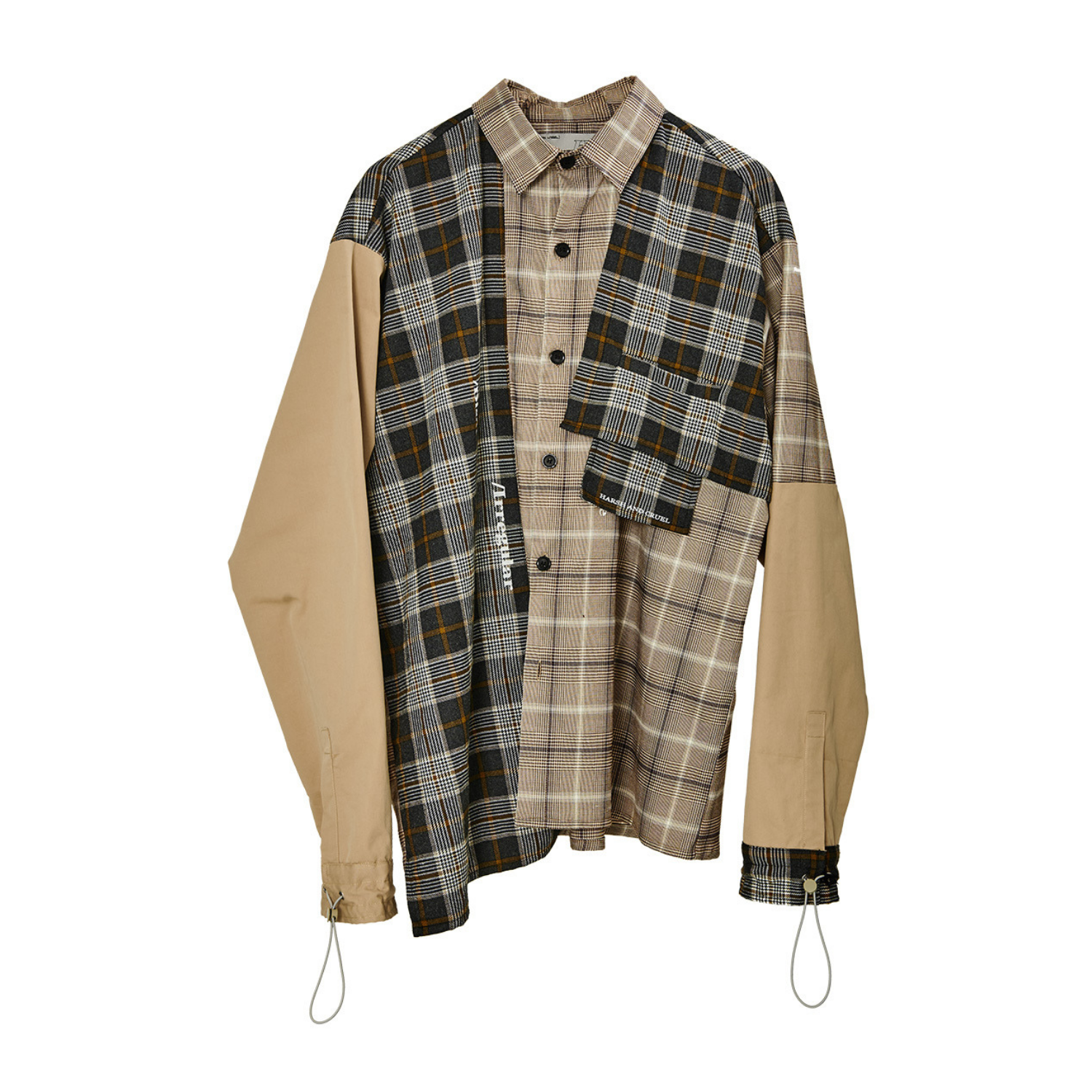 Plaid Stitching Shirt Jacket