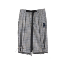 Load image into Gallery viewer, Plaid Belt Adjustable Shorts
