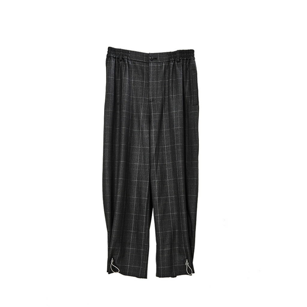 Dark Adjustable Plaid Pants