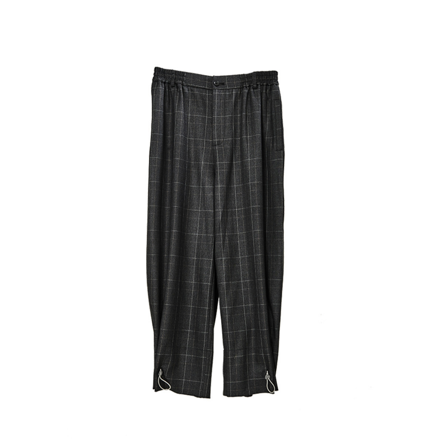 Dark Adjustable Plaid Pants