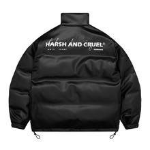 Load image into Gallery viewer, Handwriting Logo Leather Down Jacket
