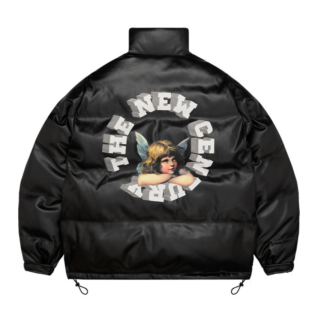 Angels Circle Leather Down Jacket