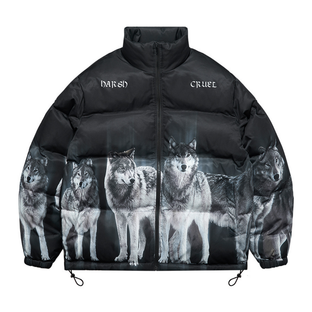 Wolf Print Down Jacket