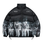 Wolf Print Down Jacket