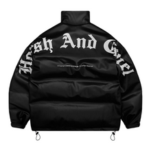 Load image into Gallery viewer, Gothic Logo Leather Down Jacket
