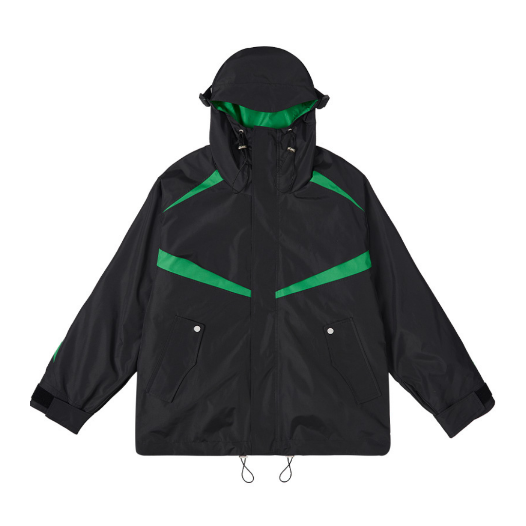 Layered Hooded Down Jacket