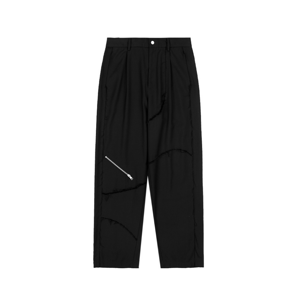 Deconstructed Zipper Suit Trousers