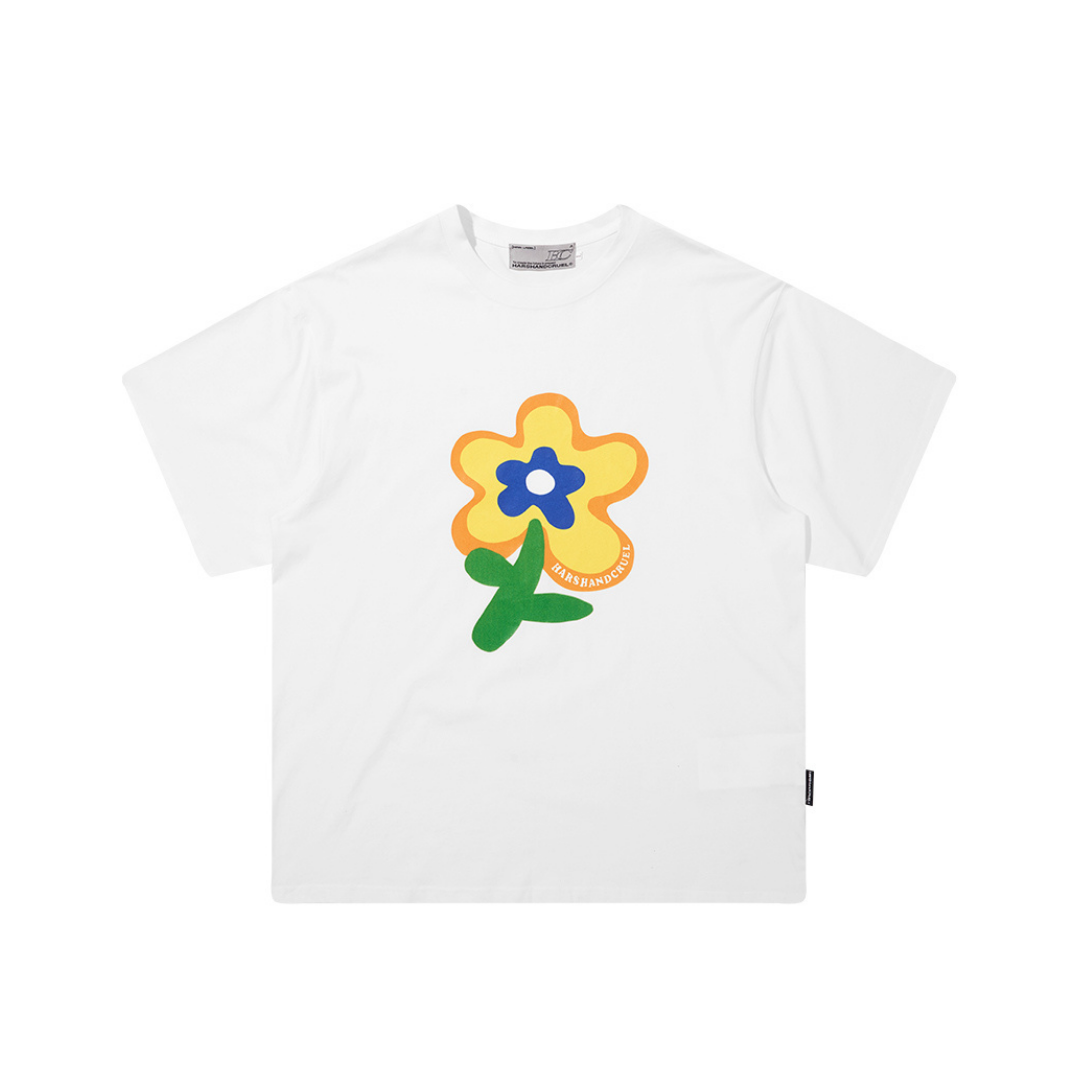 Handpainted Flower Printed Tee
