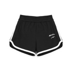 High Waist Striped Logo Shorts