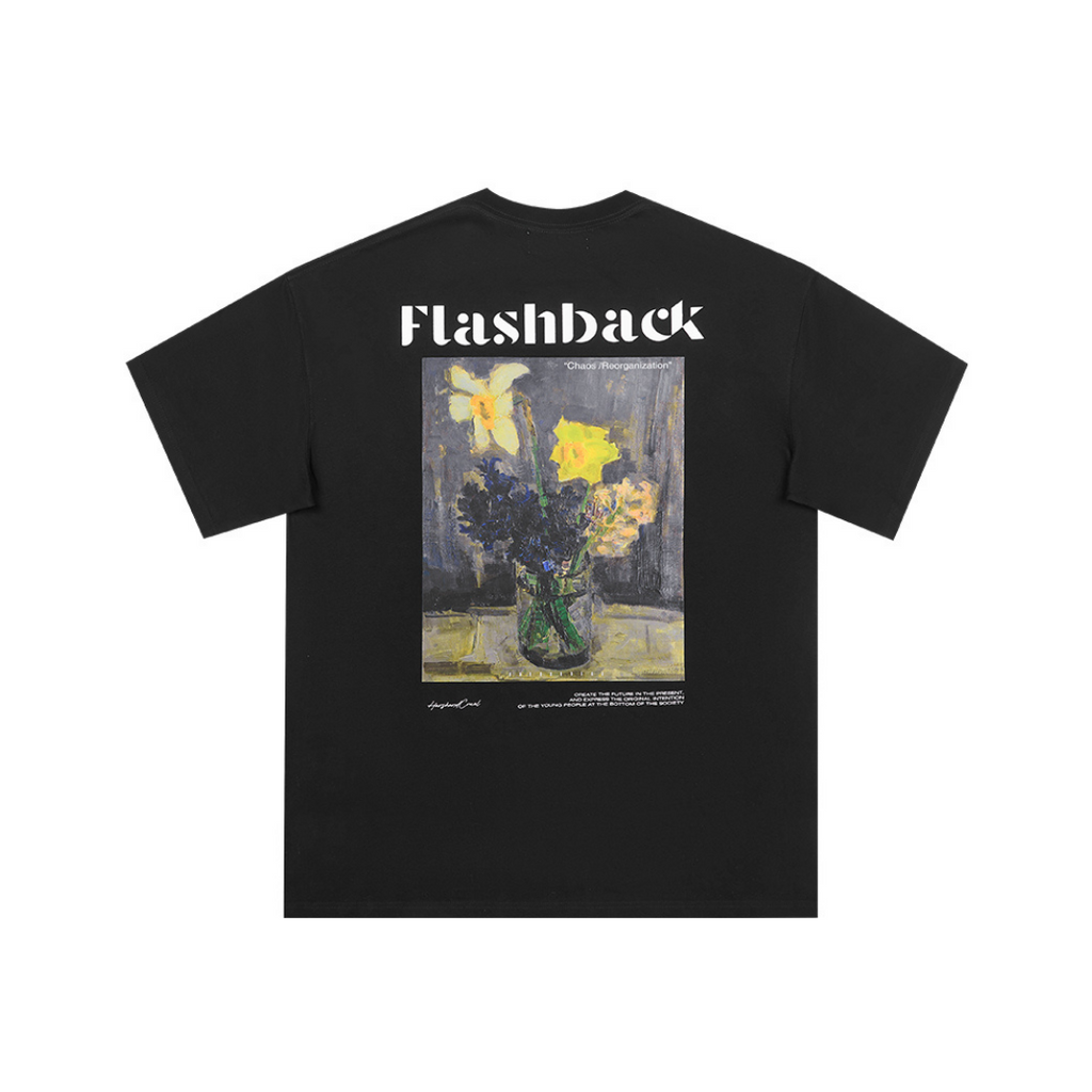 Oil Painting Flowerpot Printed Tee