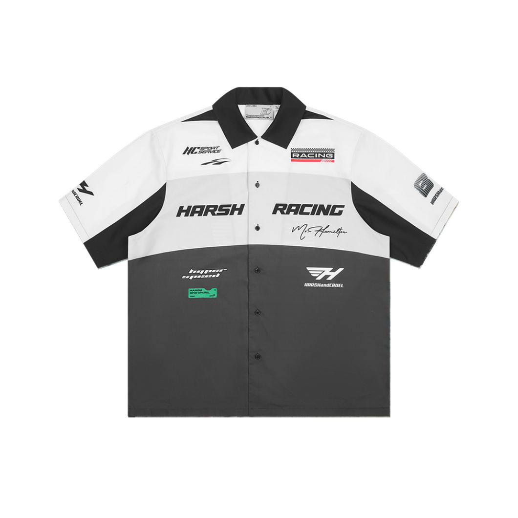 Colorblock Logo Racing Printed Shirt