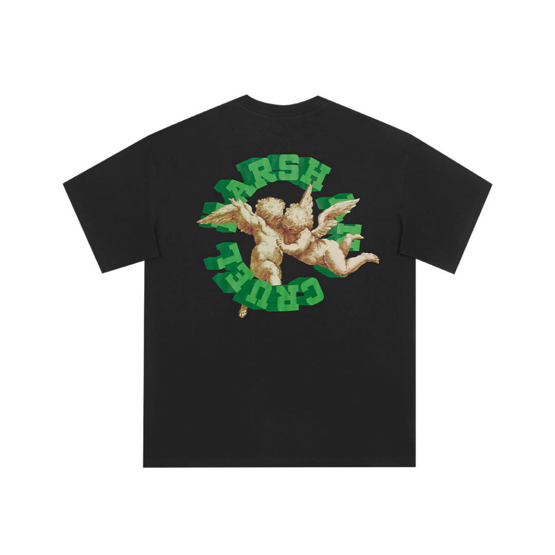 3D Logo Ring Angels Statue Printed Tee