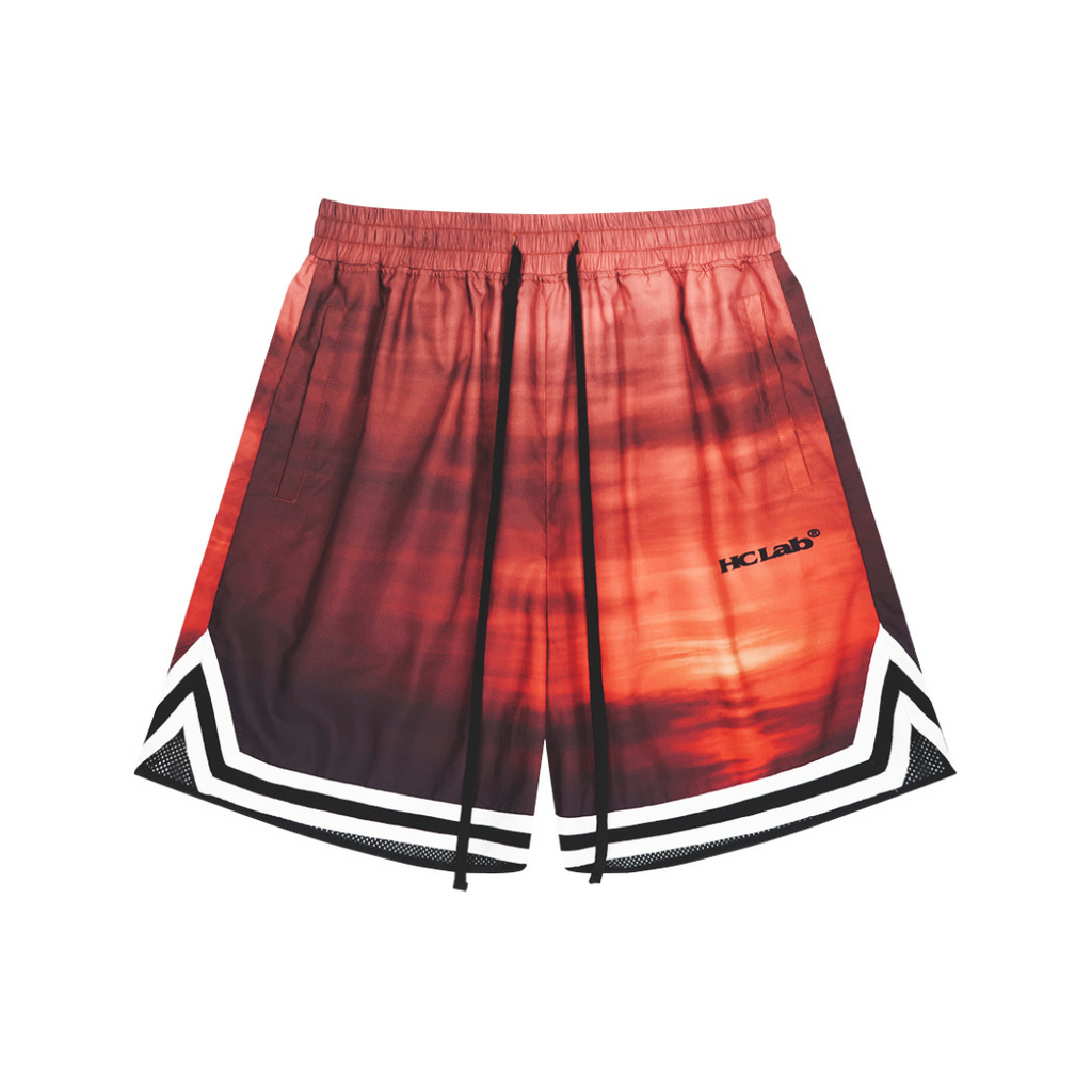 Sunset Landscape Full Print Basketball Shorts