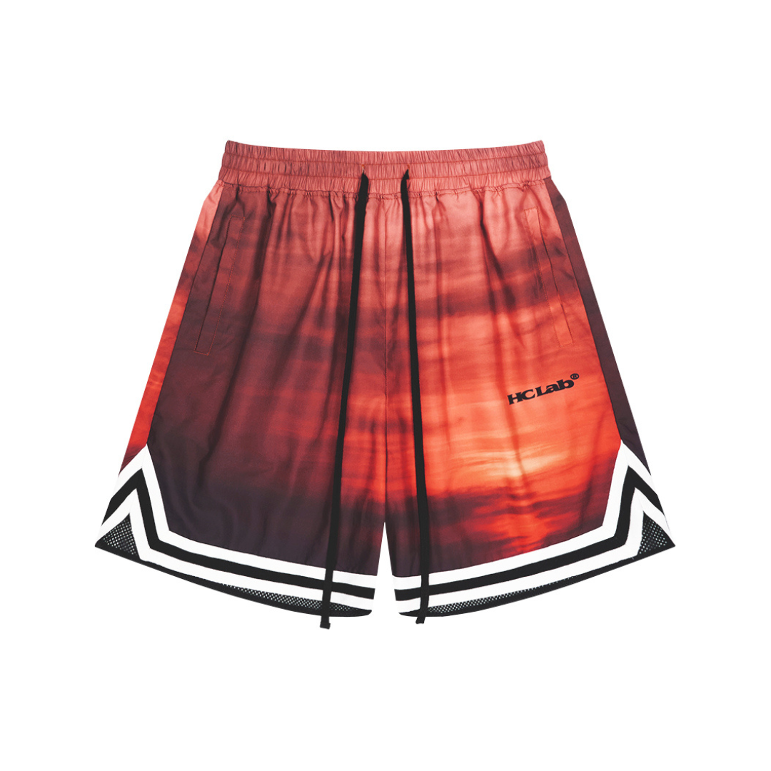 Sunset Landscape Full Print Basketball Shorts