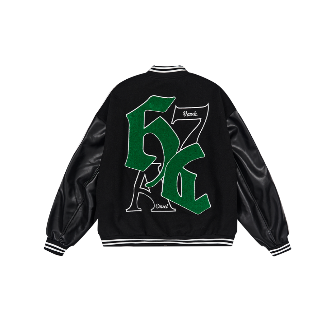 Goth Font Embroidered Varsity jacket