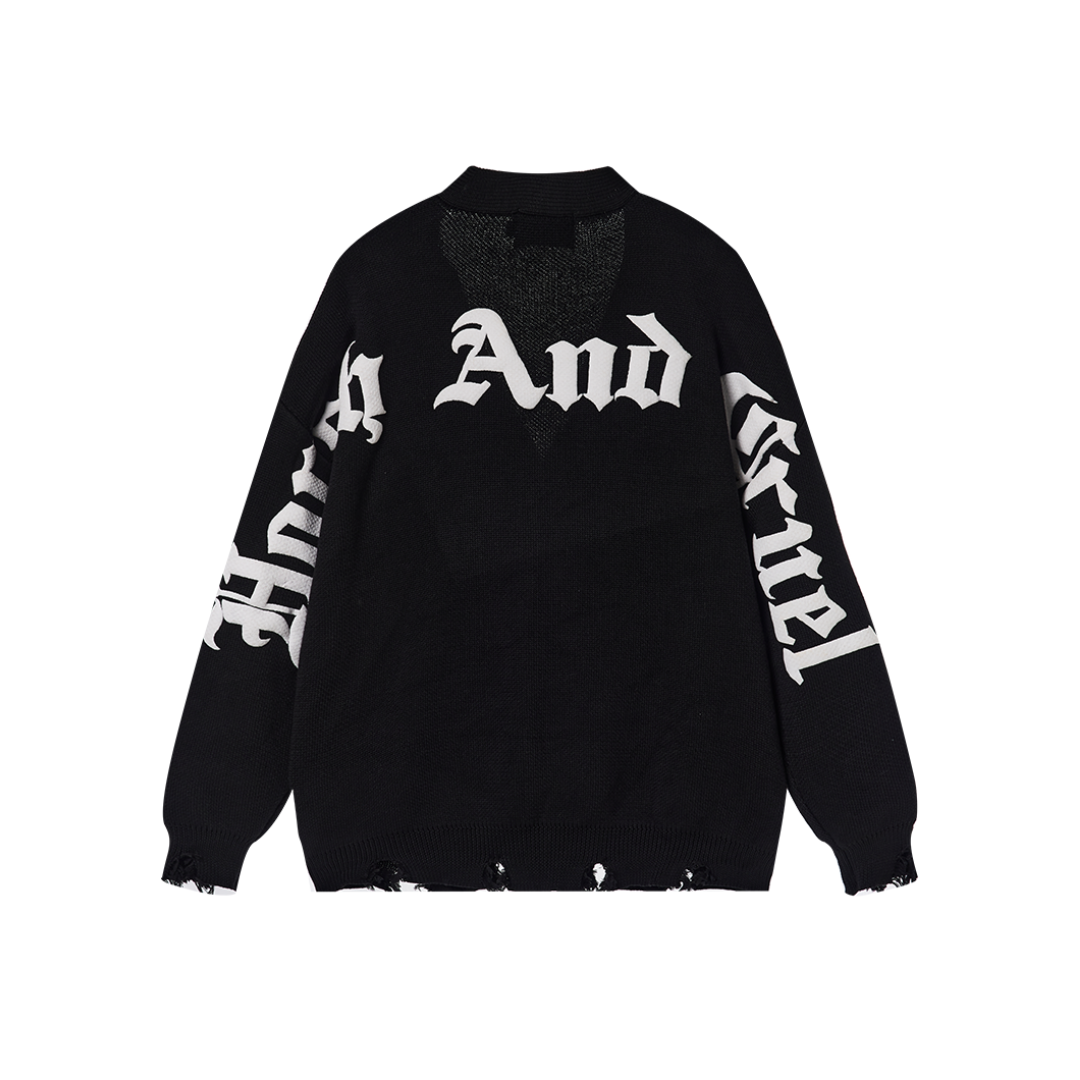 Gothic Logo Printed Cardigan