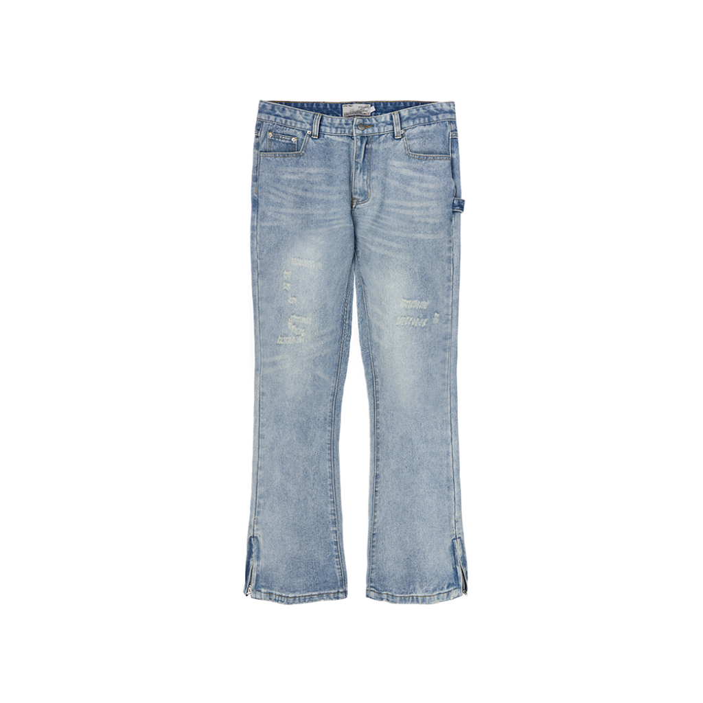Micro Flared Distressed Denim