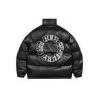 3D Embroidered Circle PU Leather Jacket